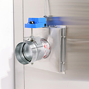 电气通风阻尼器安装在大型HEPA过滤烤箱后面