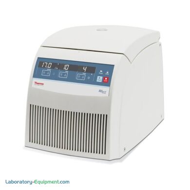 Refrigerated Heraeus Fresco 17 microcentrifuge from Thermo Fisher spins samples at 13,300 rpm | 1108-09 displayed