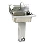 Cleanroom USP 797 Sinks feature stainless steel construction and hands-free operation (foot-actuated shown; IR sensor optional) | 1372-90 displayed